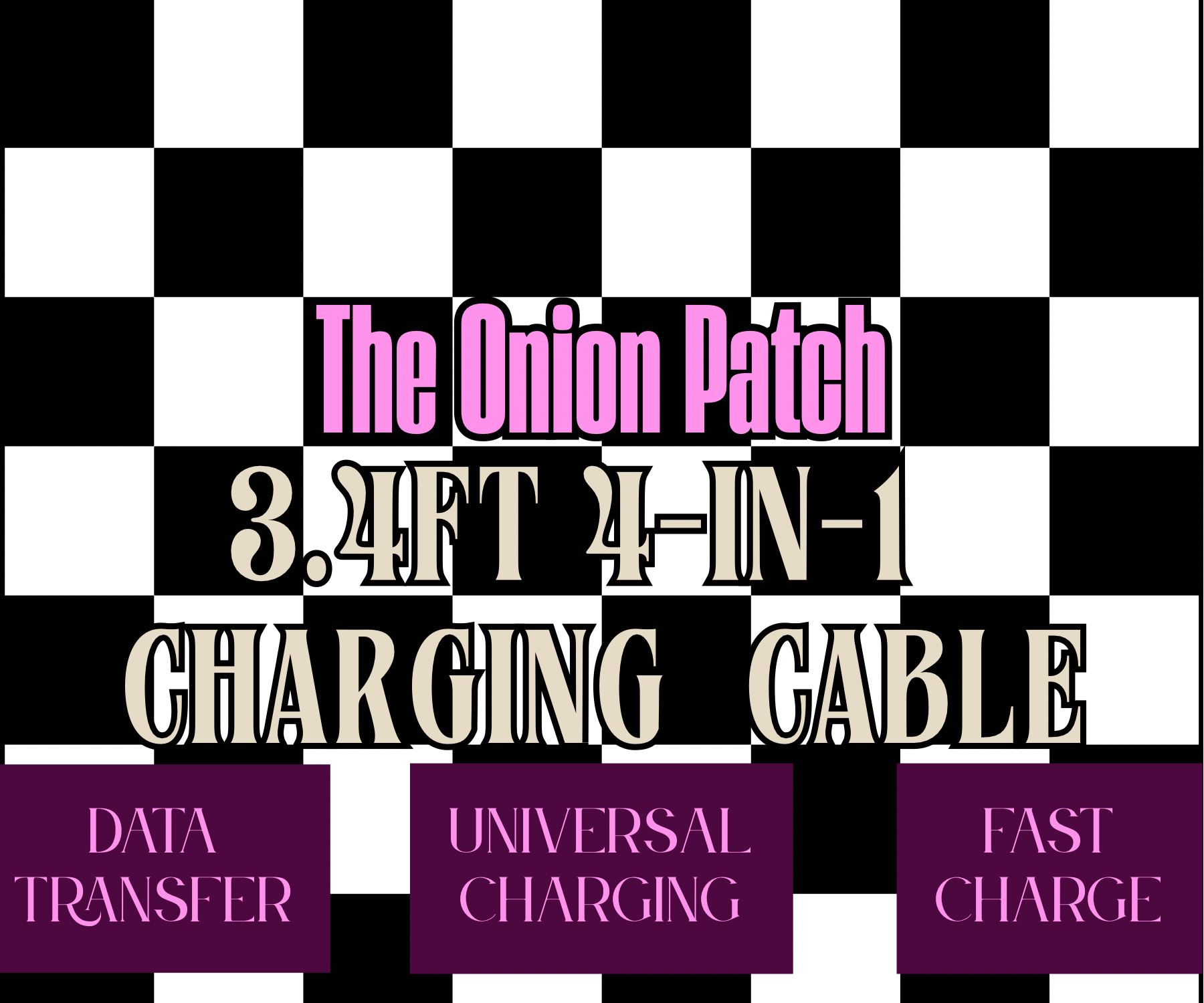 Purple Ombré 4-in-1 Beaded Charging Cable