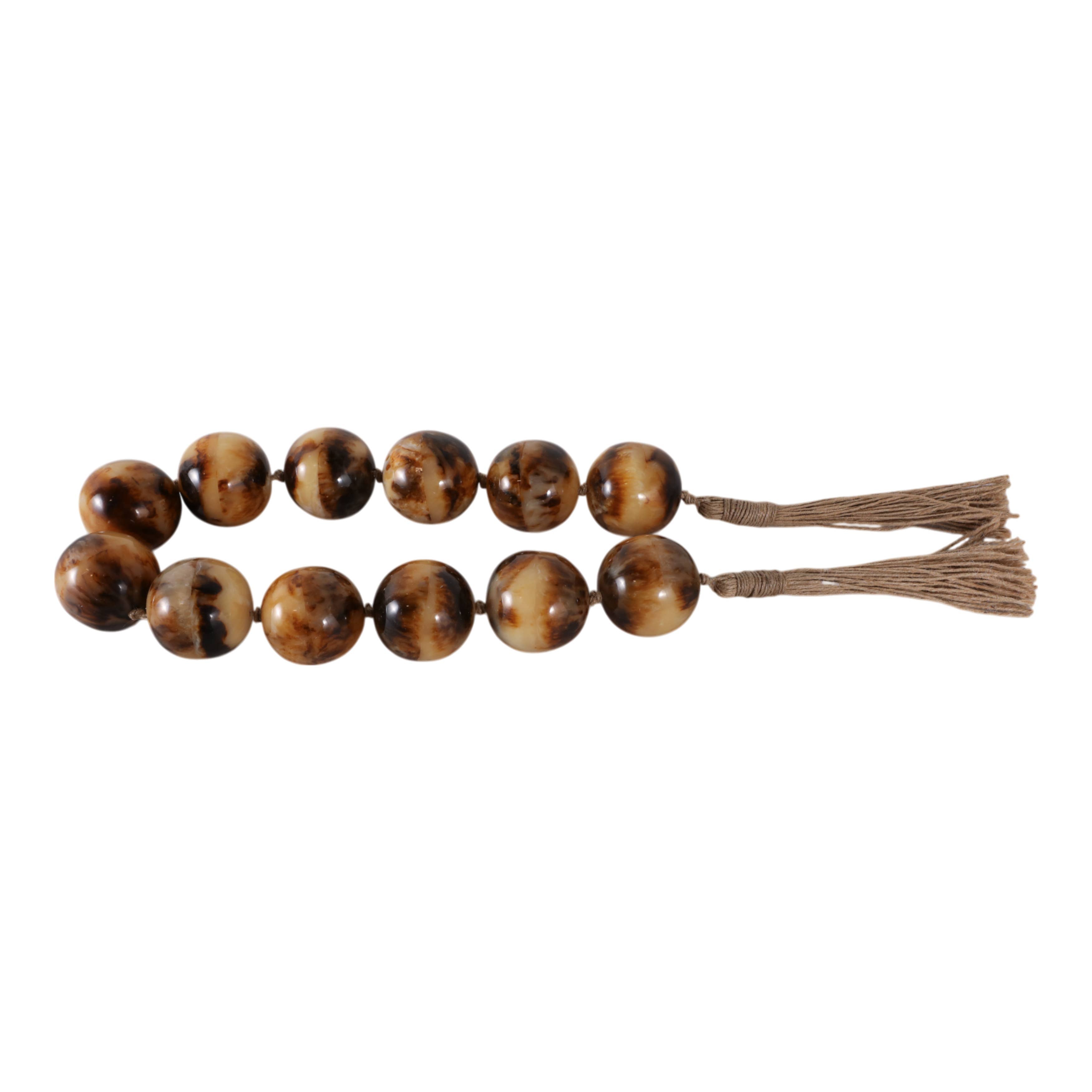 Brown 40x2 in. Resin Swirled Beaded Garland