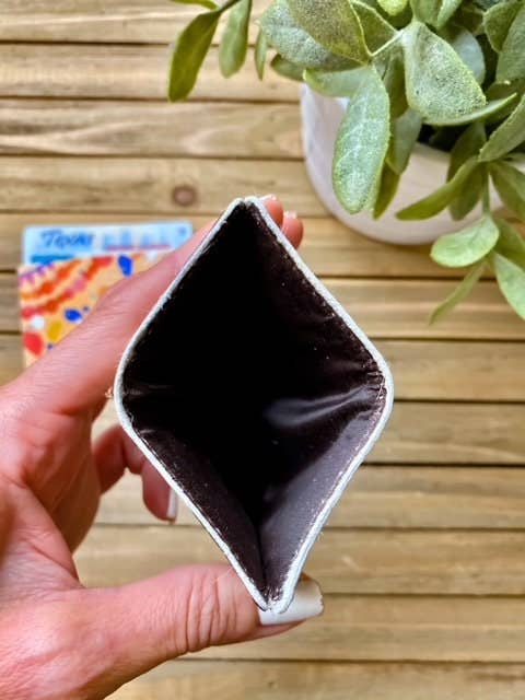 Western Cowhide Credit Card Holder - Money holder: 3 - DARK BROWN + TURQUOISE SPECS