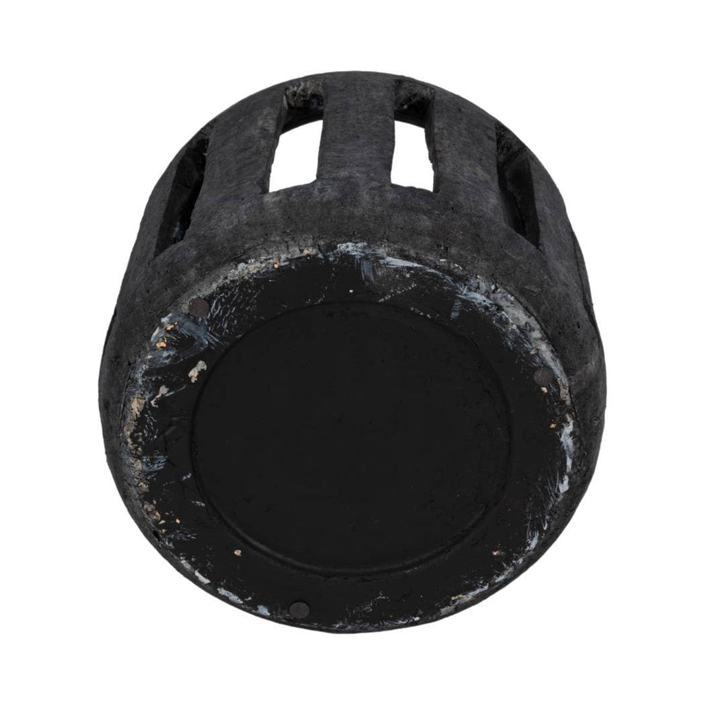 Terracotta Round Open Slat Hurricane Lantern - Black, 10 in.