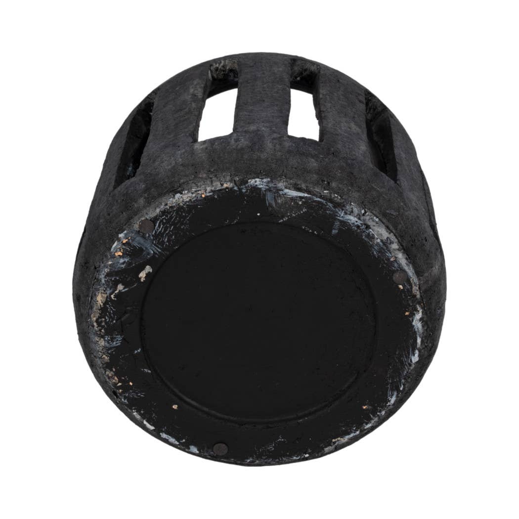 Terracotta Round Open Slat Hurricane Lantern - Black, 10 in.