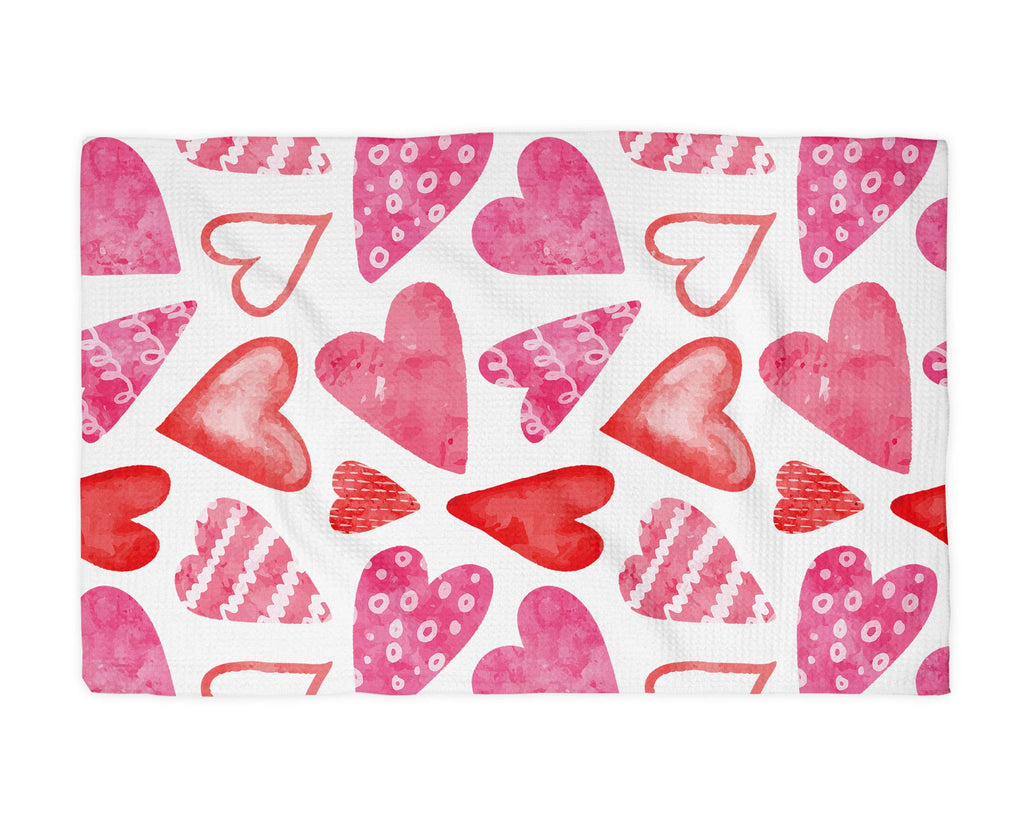 Valentine Heart XOXO Galentine Kitchen Towel Waffle Baking