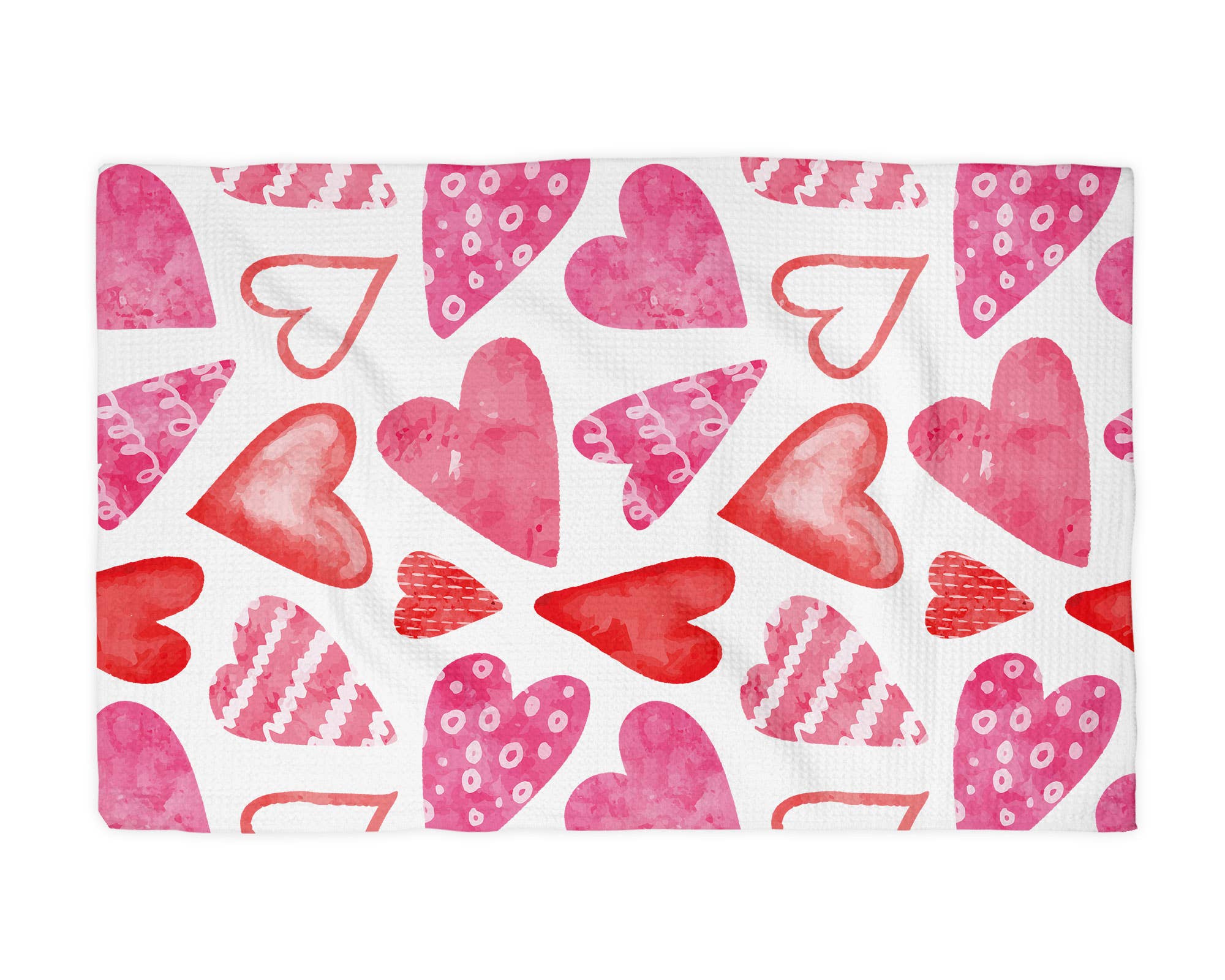 Valentine Heart XOXO Galentine Kitchen Towel Waffle Baking