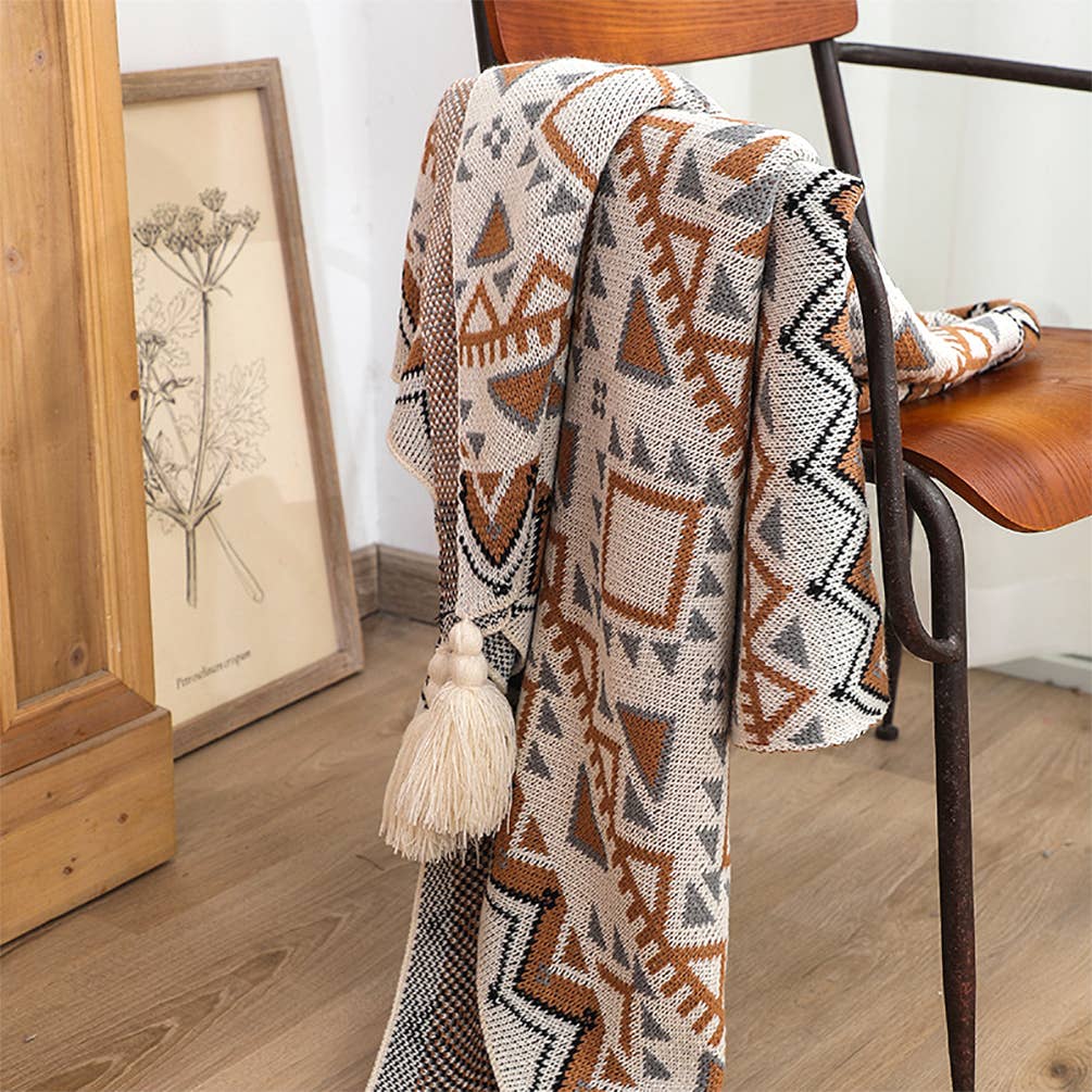 Bohemian Knit 50"x60" Throw Blanket