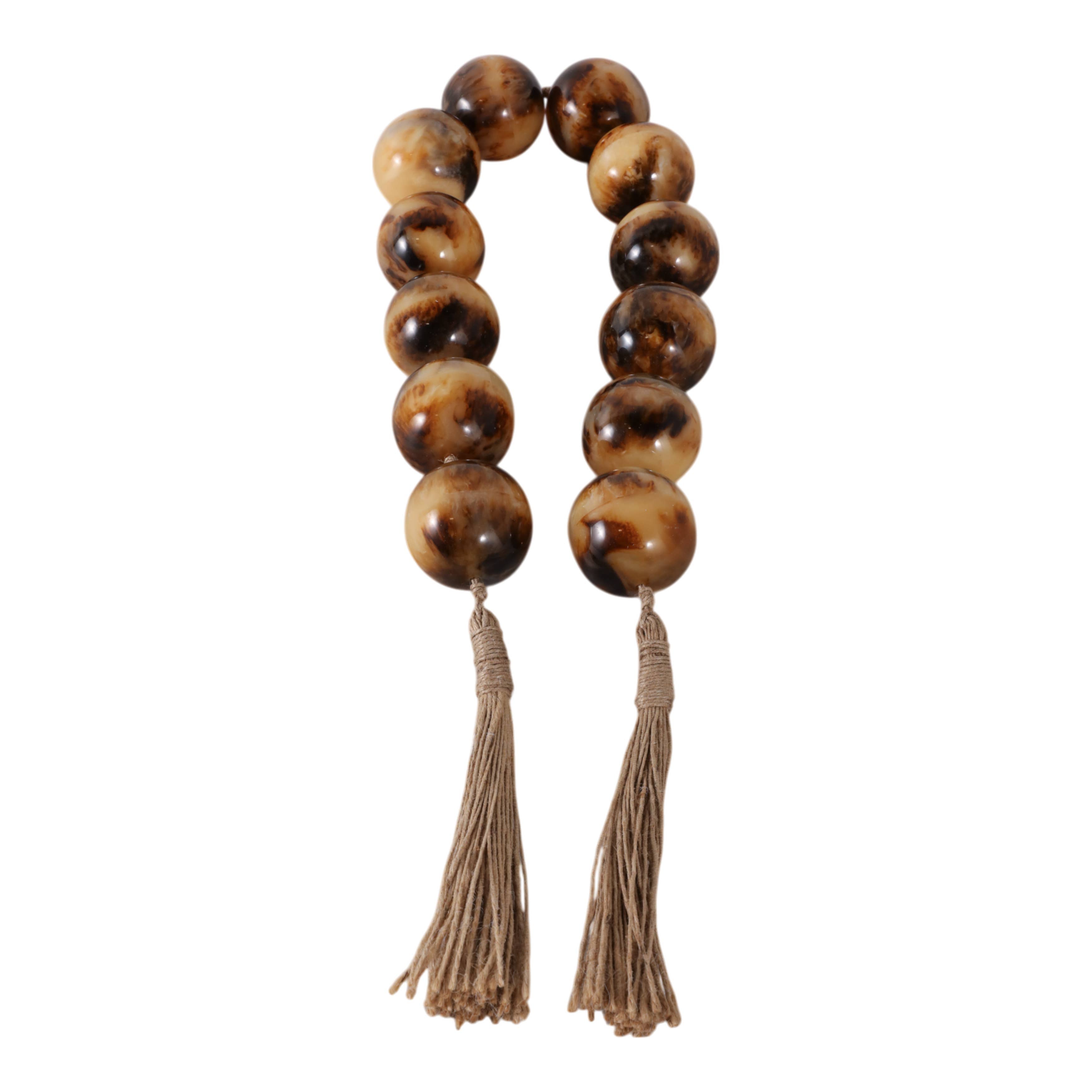 Brown 40x2 in. Resin Swirled Beaded Garland