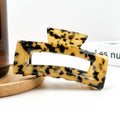 Rectangular Acetate Hair Claw, Premium Quality Hair Clip: Light Brown Black