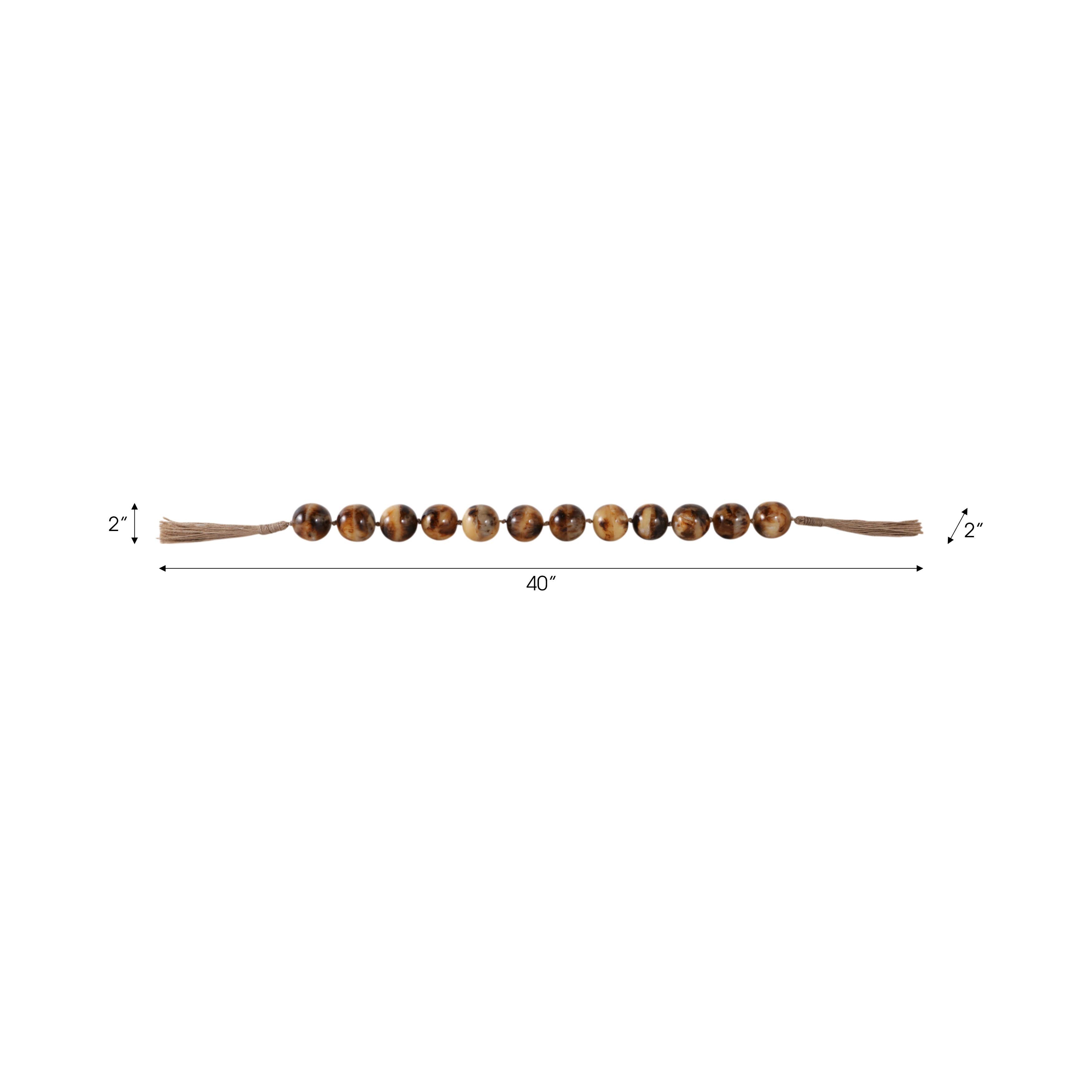 Brown 40x2 in. Resin Swirled Beaded Garland