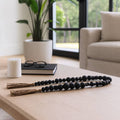 Bead Garland - Black Wood Hexagon and Round, 84 in.