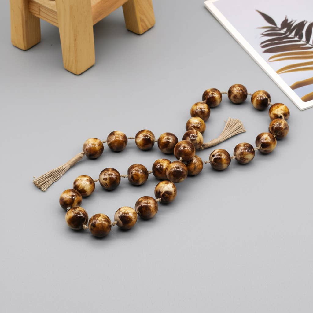 Brown 40x2 in. Resin Swirled Beaded Garland