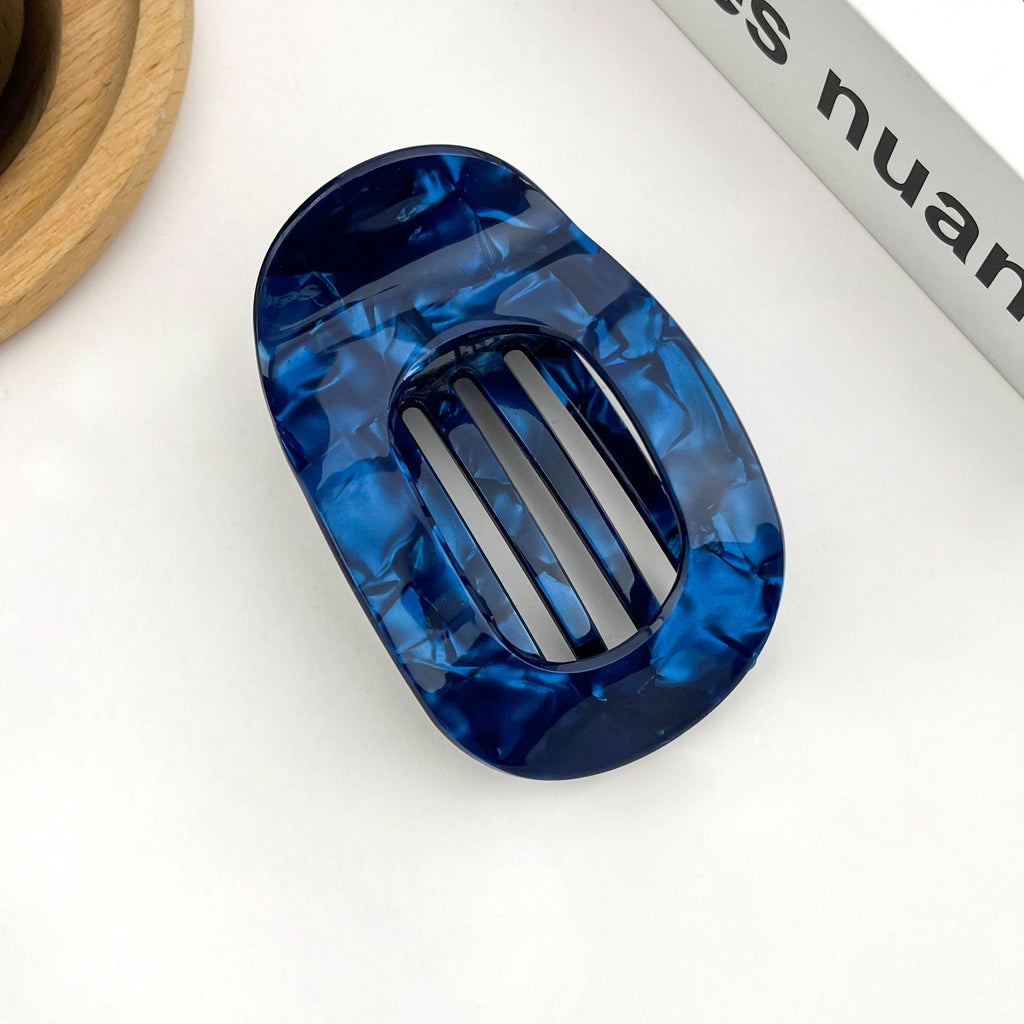 Acetate Classic Colorful Flat Hair Clips, Stylish Barrettes: Black