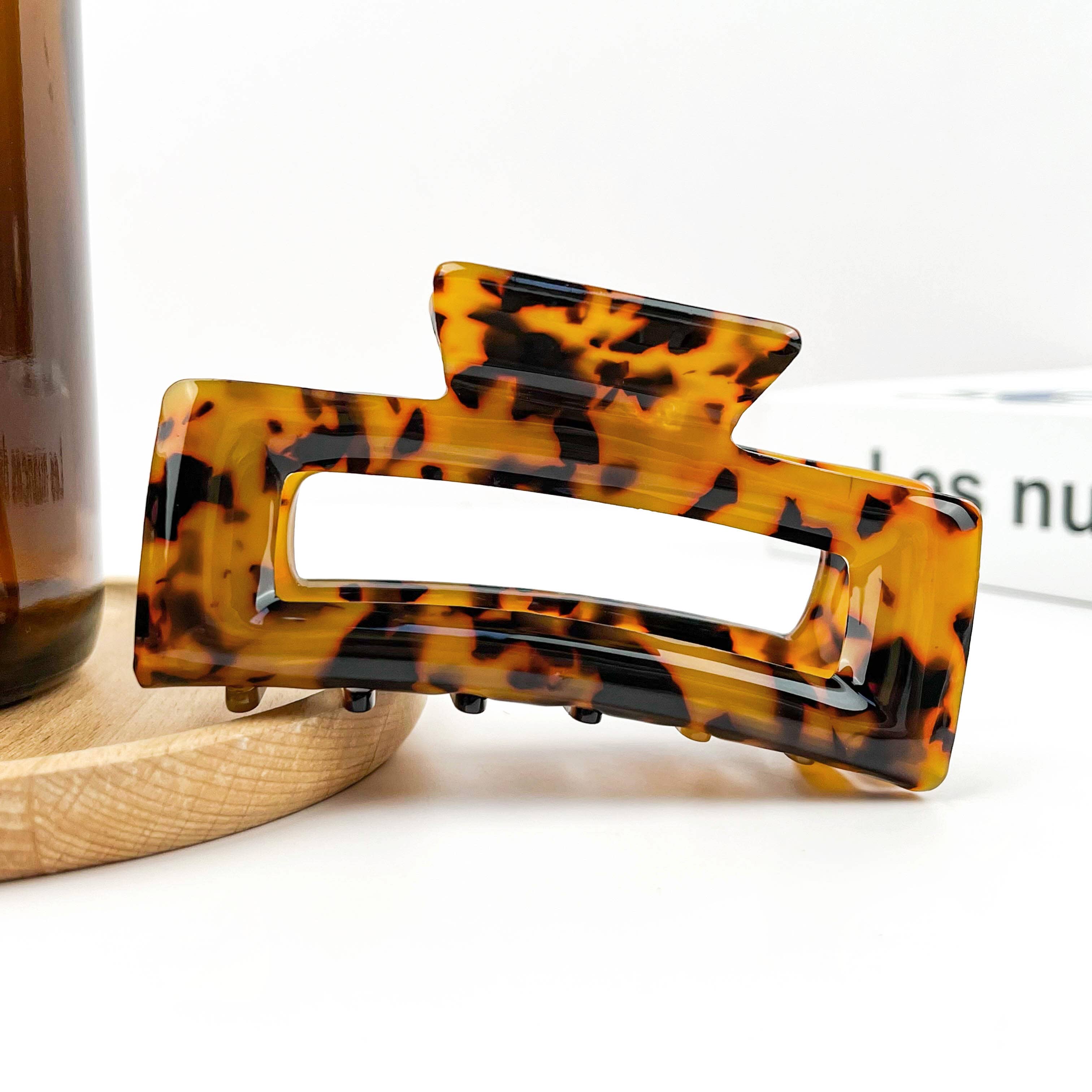 Rectangular Acetate Hair Claw, Premium Quality Hair Clip: Multi-Colored A