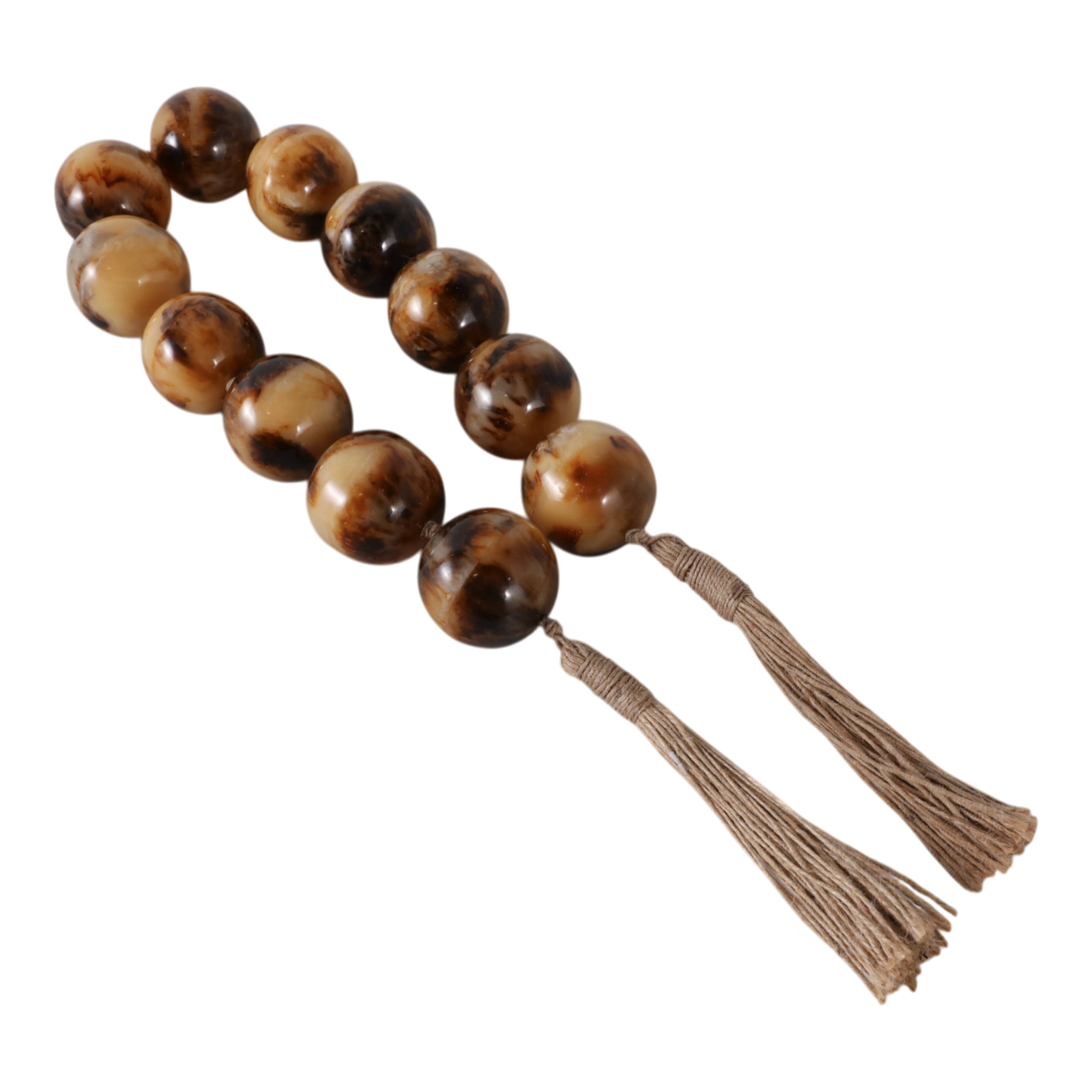 Brown 40x2 in. Resin Swirled Beaded Garland