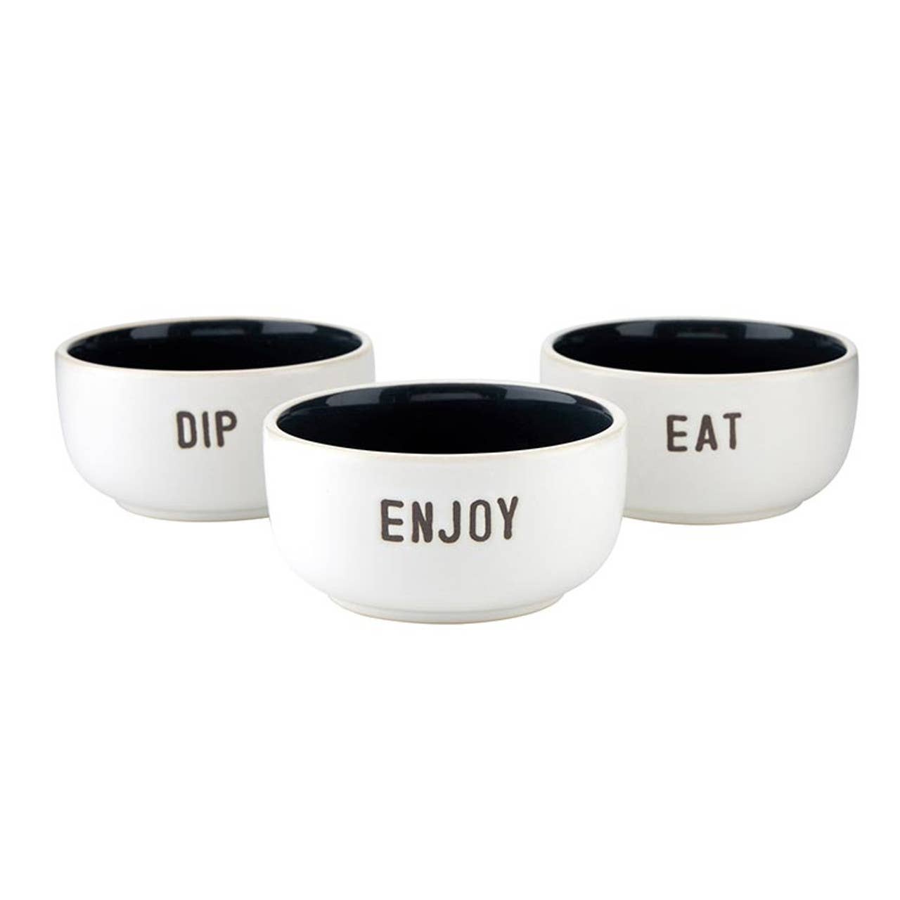 Face to Face Ceramic Dip Bowl Set - Eat Dip Enjoy: Material
