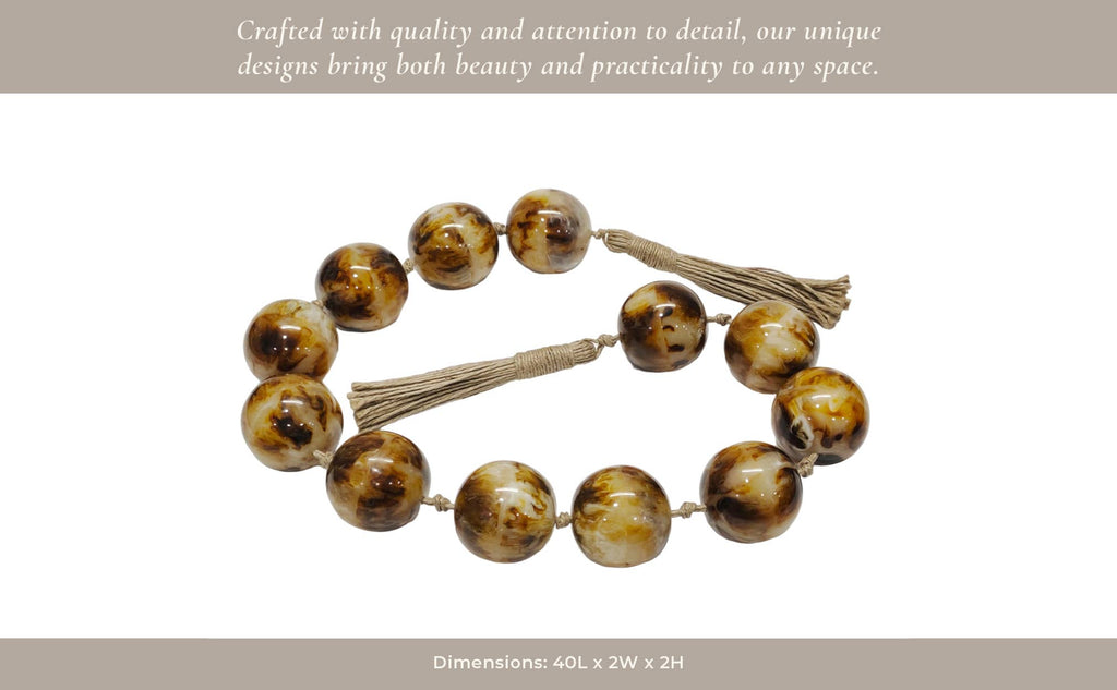 Brown 40x2 in. Resin Swirled Beaded Garland