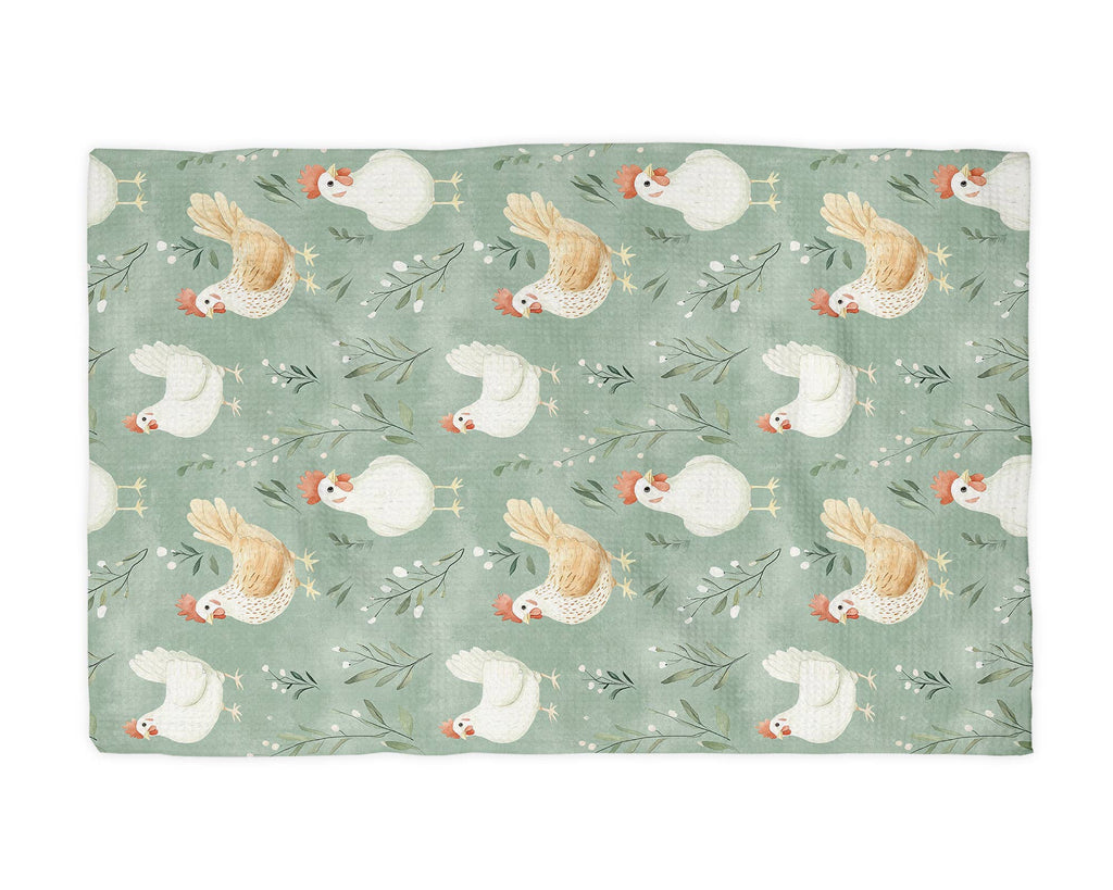 Chicken Collage Farmhouse Coop Homestead Kitchen Towel
