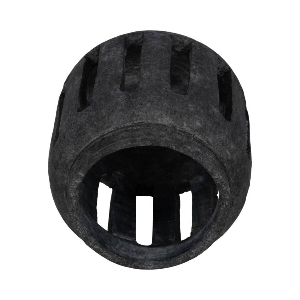 Terracotta Round Open Slat Hurricane Lantern - Black, 10 in.