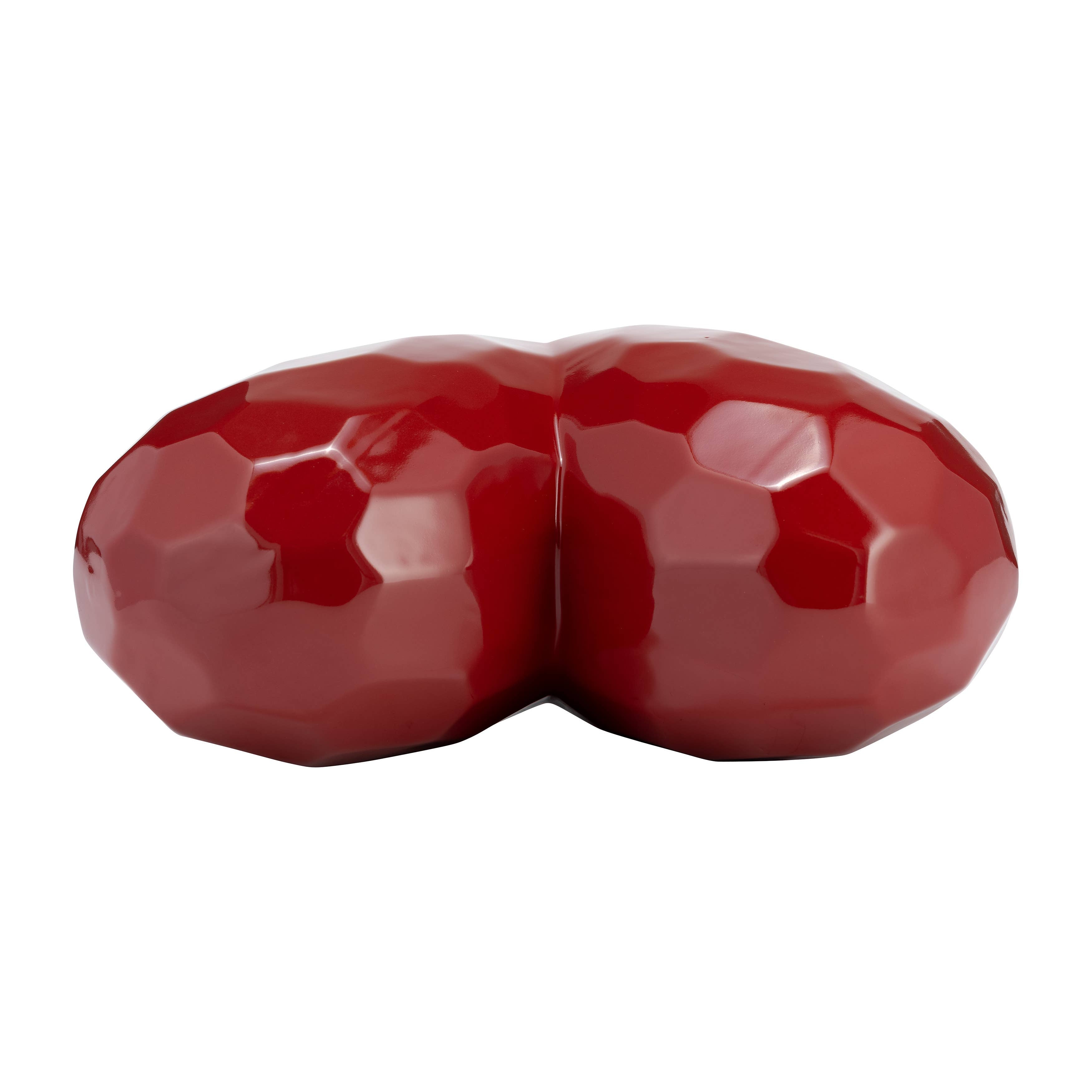 Red 11 in. Ceramic Solid Heart Table Sculpture