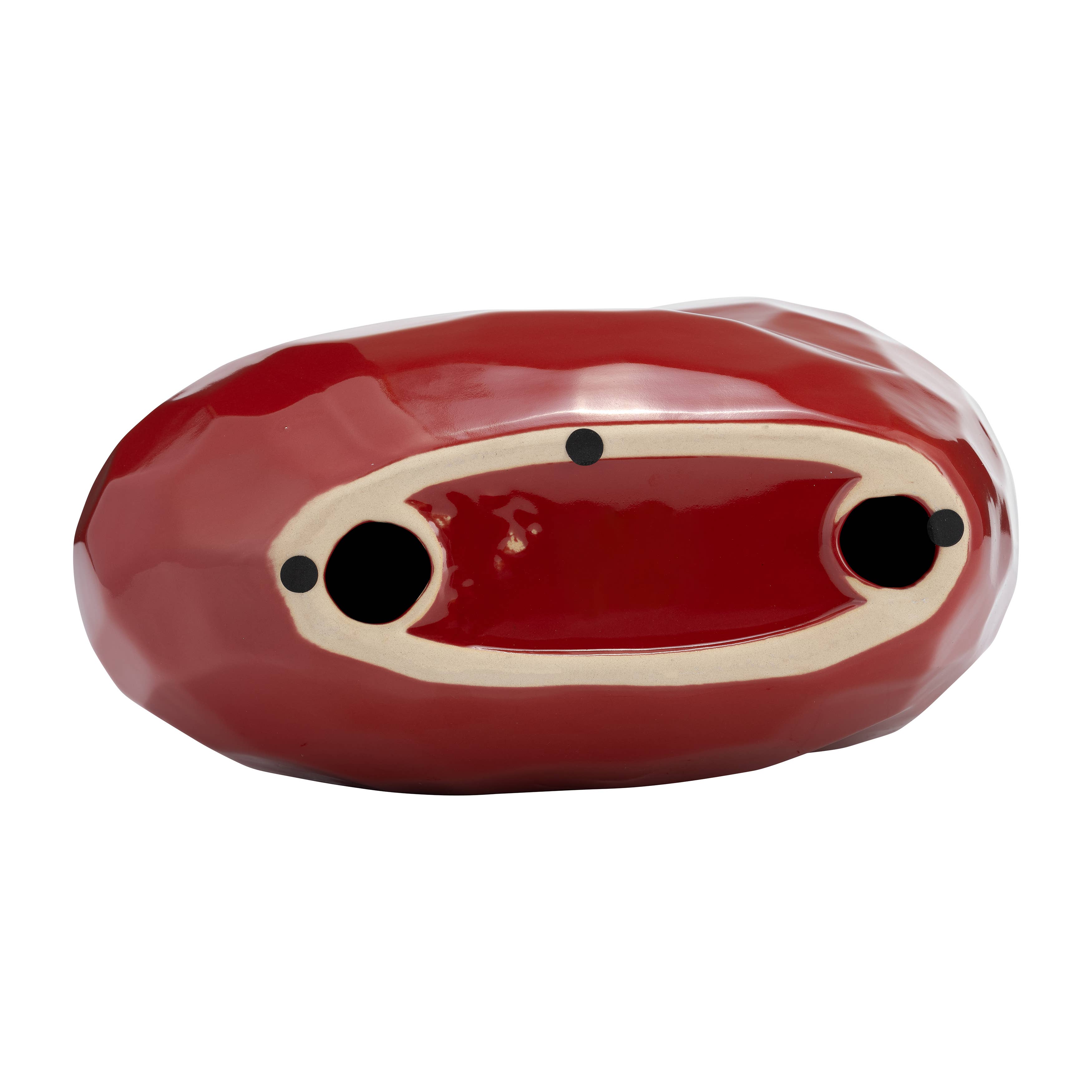 Red 11 in. Ceramic Solid Heart Table Sculpture