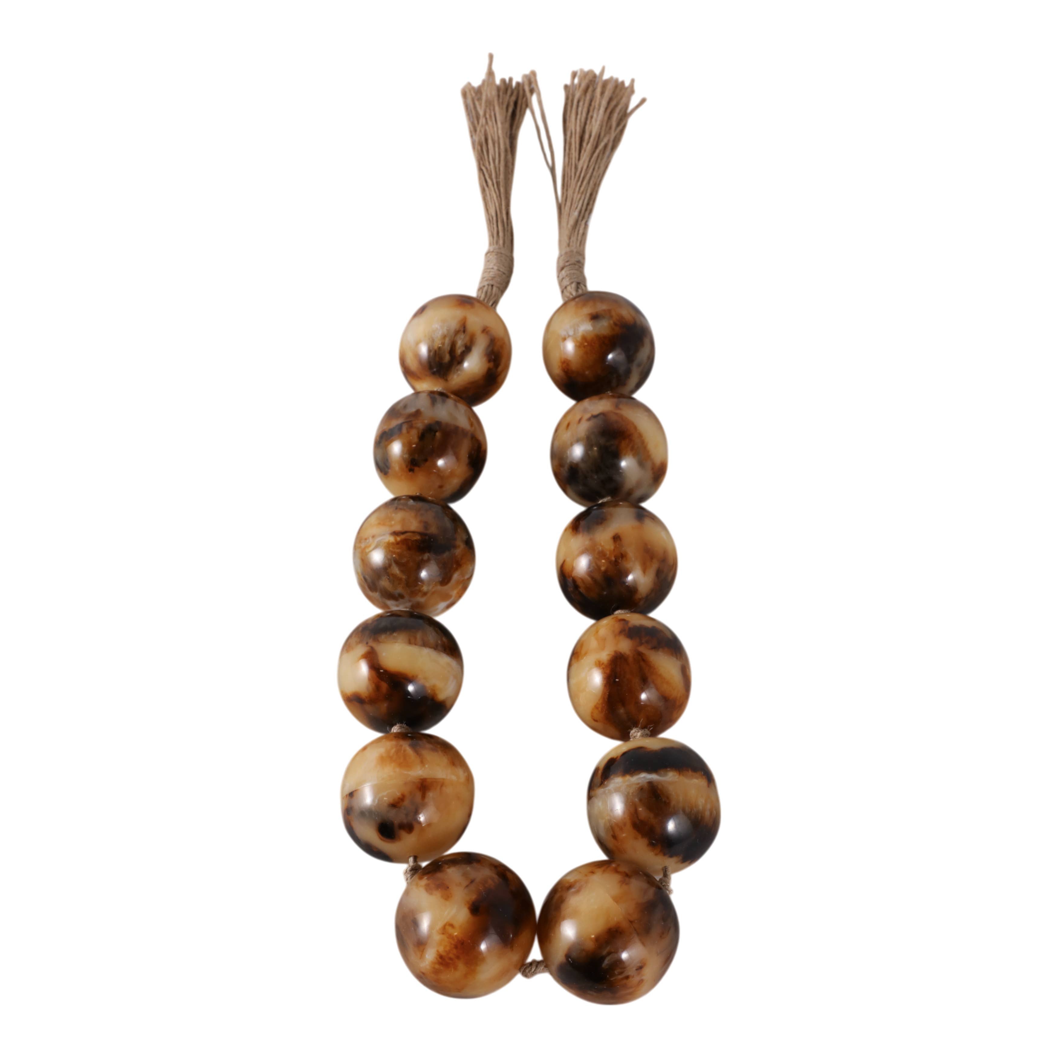 Brown 40x2 in. Resin Swirled Beaded Garland