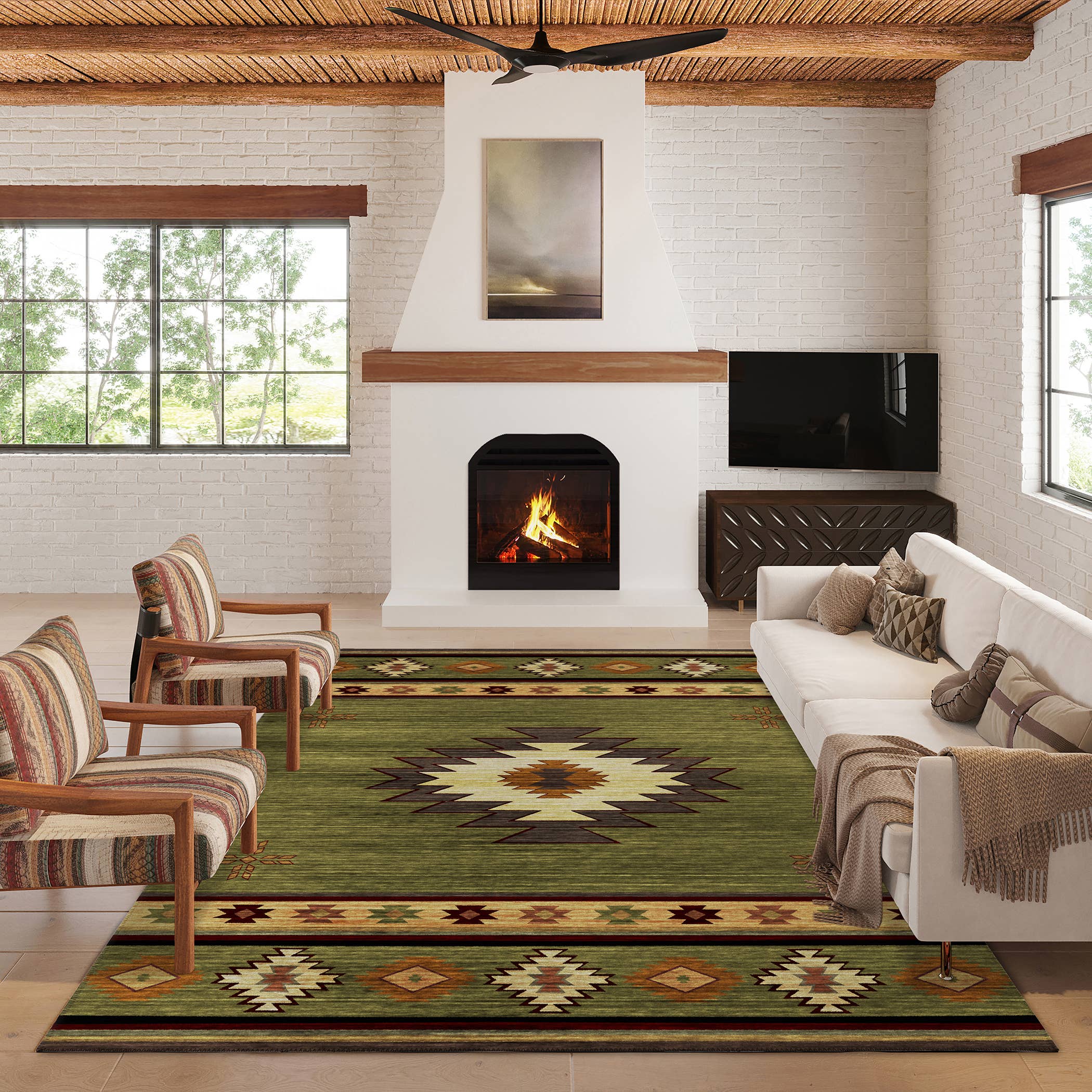 Dalyn Indoor/Outdoor Phoenix PH4 Cactus Washable: 1'8" x 2'6" Rug
