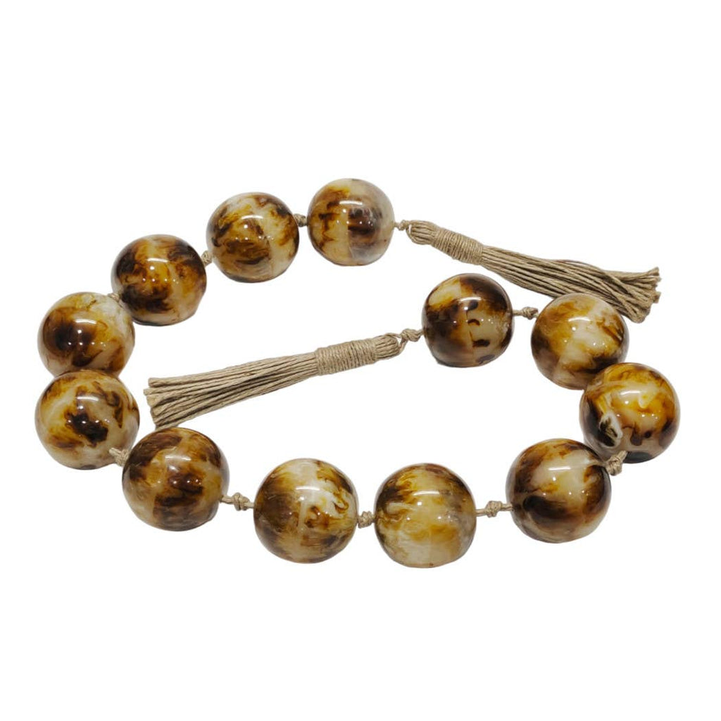 Brown 40x2 in. Resin Swirled Beaded Garland