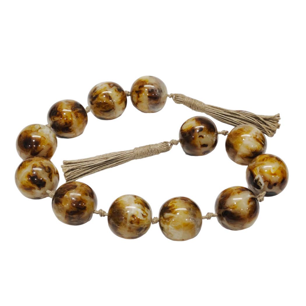 Brown 40x2 in. Resin Swirled Beaded Garland