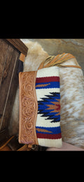 Aztec Fabric/Tooled Leather Wallet